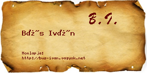 Bús Iván névjegykártya