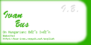 ivan bus business card